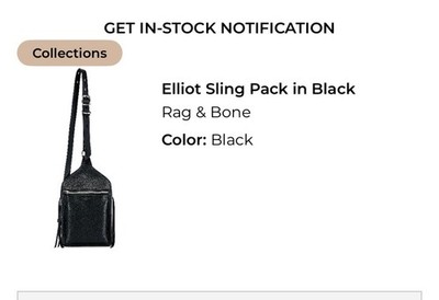 Rag & Bone Elliot Sling Pack Crossbody bag In black Leather  display picture 3