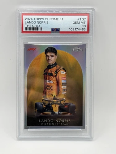 2024 TOPPS CHROME F1 LANDO NORRIS THE GRID PSA # TG7 GEM MT 10