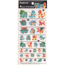 Official Pok mon Kanto Region Starters Sticker Sheet 37 Stickers Cute Anime NEW 