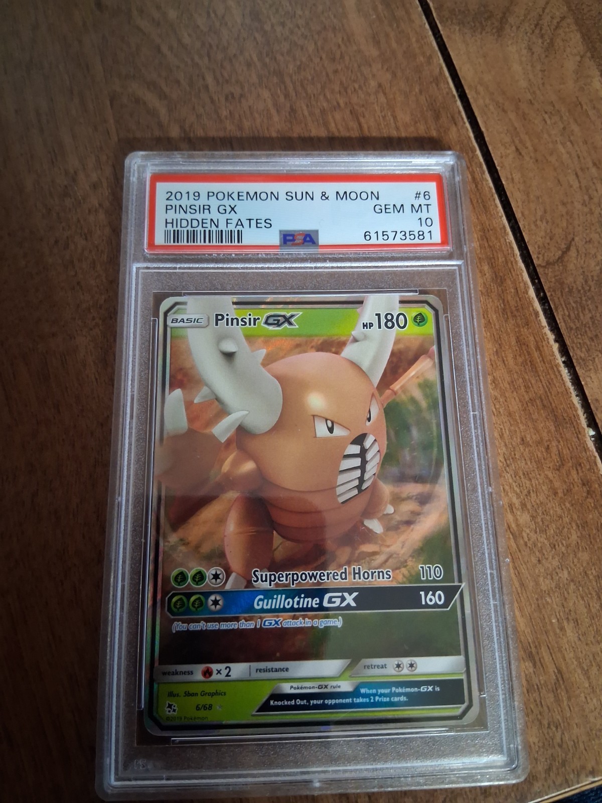 2019 Pinsir GX 6/68 Hidden Fates Holo Ultra Rare PSA 10 Graded