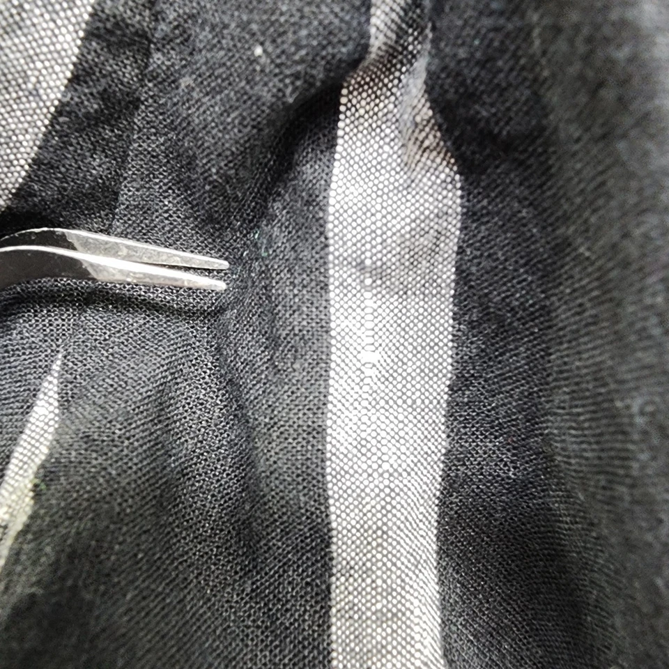 Pantalones Cortos Who What Wear Mujer L Negro Gris Rayas Mezcla de Lino Pull On Tab Cintura Foto 3 de 4