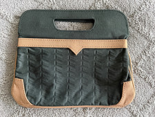 Vintage Black and Brown Clutch Made in Taiwan R.O.C.