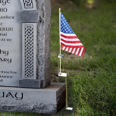 Flag Staff Spike Holder, Grave Marker, Cemetery Memorial Stand for Burial fla...
