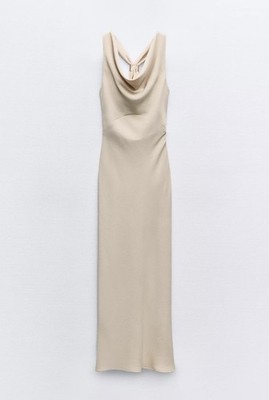 Zara GOLDEN APPLIQUÉ MIDI DRESS