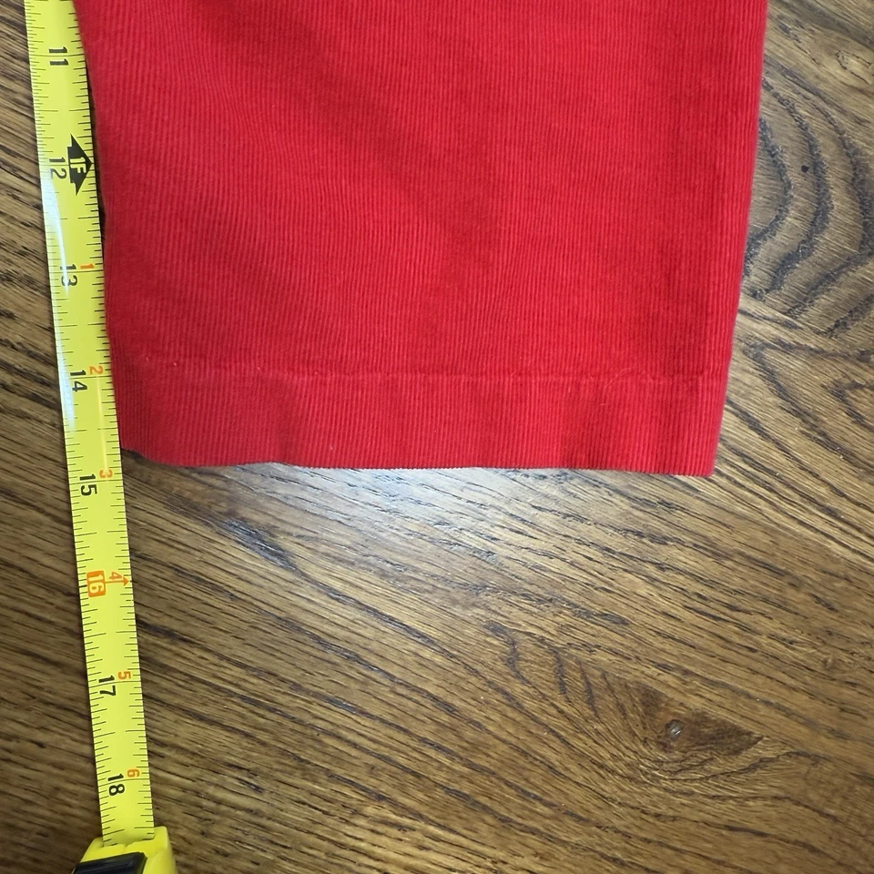 Pantalones clásicos de pana roja brillante cintura elástica 100 % algodón talla 5 Foto 3 de 4