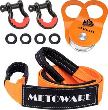 Offroad Recovery Kit - 10 Ton Heavy Duty Winch Snatch Block Pulley 3 X8 Tree Offroad Recovery Kit - 10 Ton Heavy Duty Winch Snatch Block Pulley 3 X8 Tree