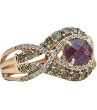 Stunning Vintage 14k Rose Gold Diamond Ring Le Vian Size 7