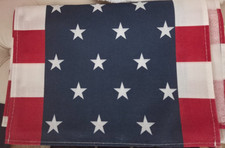 Americana 4th of July Flag Woven Table Runner Red White Blue 13x72"