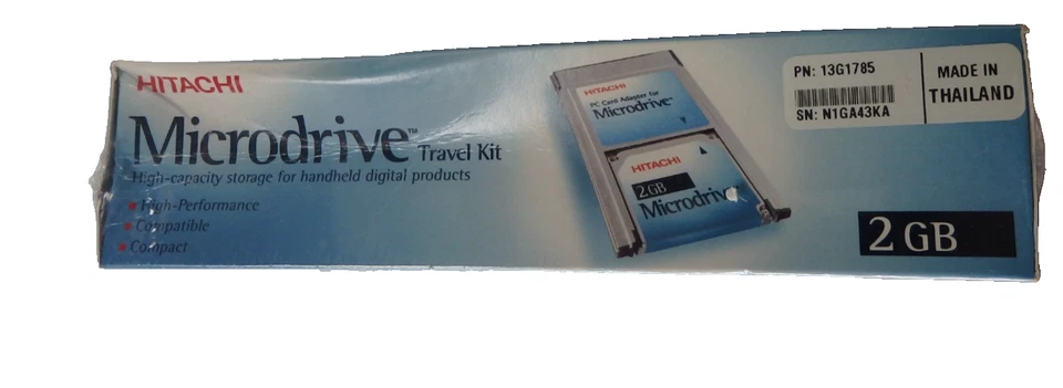 Hitachi 2 GB Microdrive + PC Card Adapter Kit (13G1785) NEW SEALED - Image 3 of 4