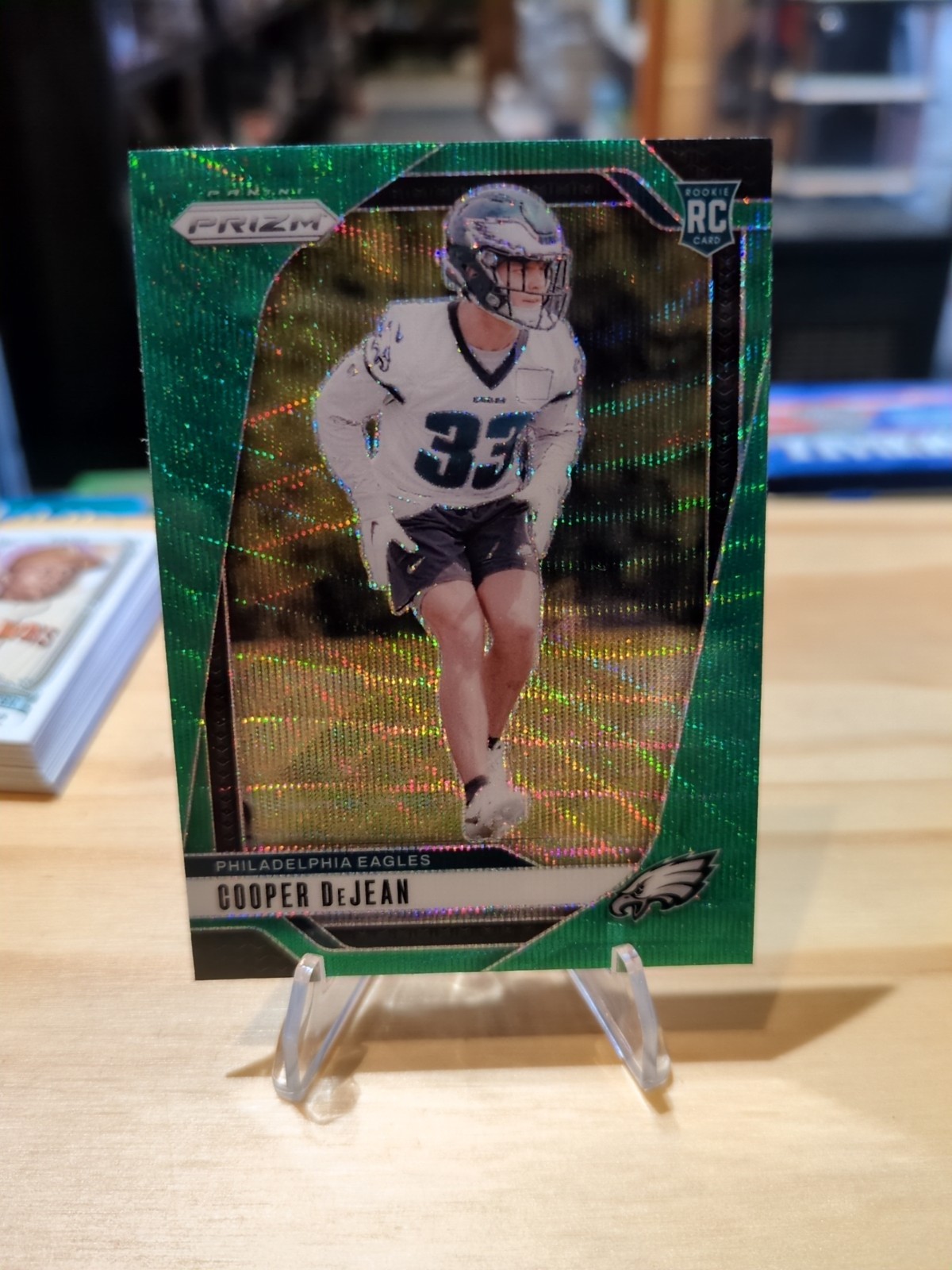 2024 Panini Prizm Cooper DeJean #321 Green Wave Prizm (RC) Color Match Jets
