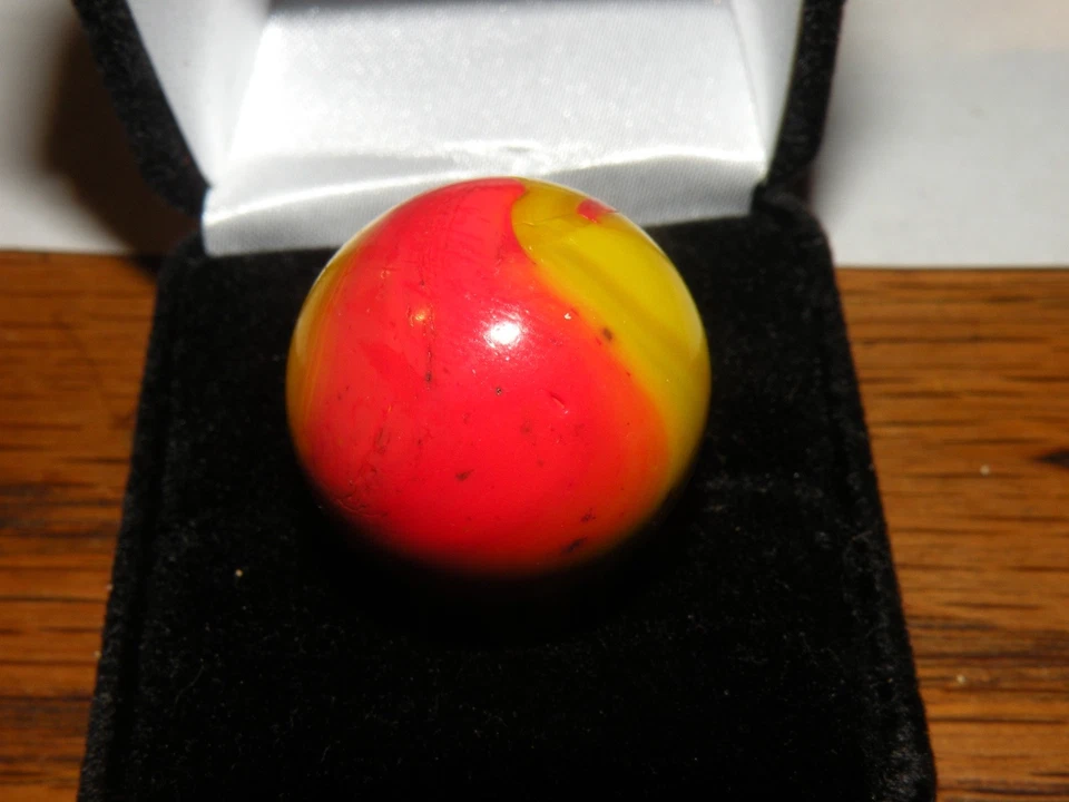 Antique Marble 7/8"- Large Sized Peltier Ketchup & Mustard Shooter Beauty Rare - Image 4 of 4