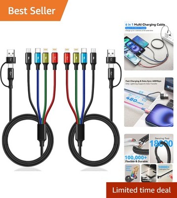 Multi Ladekabel mit Lightning Datenübertragung für iPhone, Android, Galaxy