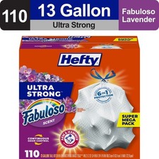 Ultra Strong 13 Gallon Trash Bags Tall Kitchen Drawstring Garbage Bags White
