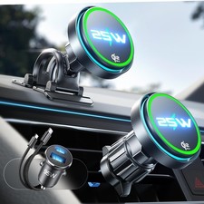 25W Fast Wireless Car Charger Mount with Cooling Fan, Qi2.2 Compatible for iPhon