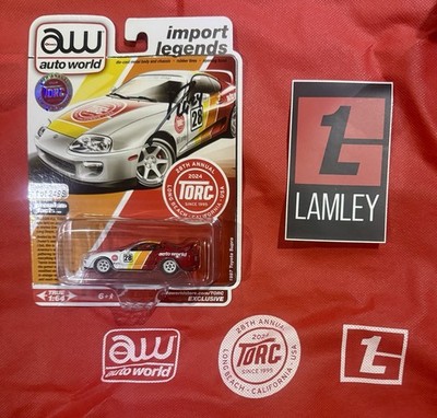 Auto World 1997 Toyota SUPRA TORC Exclusive Lamley Autographed & Bag And Sticker