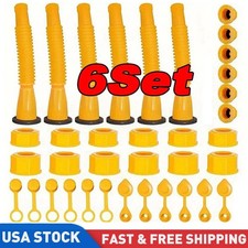 6X Replacement Gas Can Spout Kit Nozzle Vent For Plastic Gas Cans Old Style Cap