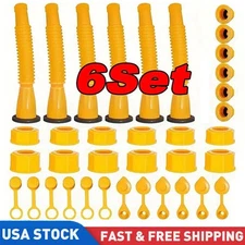 6X Replacement Gas Can Spout Kit Nozzle Vent For Plastic Gas Cans Old Style Cap