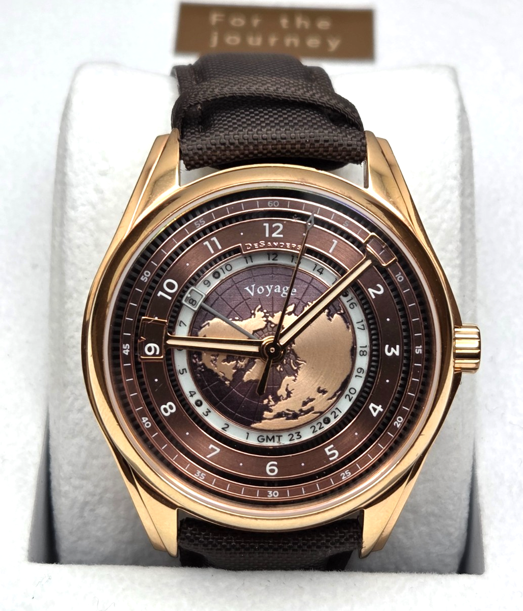 Desanders Voyage GMT - Rose gold & Root beer Automatic Men's watch