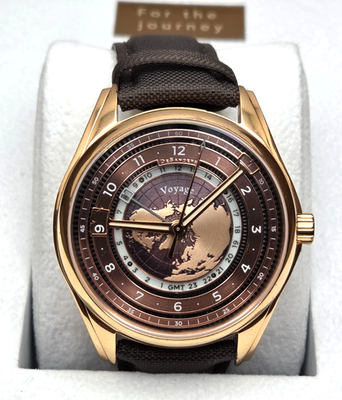 Desanders Voyage GMT - Rose gold & Root beer Automatic Men's watch