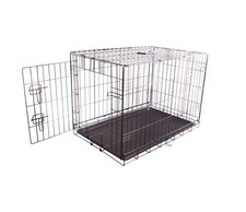 Durable, Foldable Metal Wire Dog Crate with Tray, Single Door, 30 x 19 x 21 Inch
