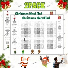 2pc Jumbo Christmas Word Search Poster   Giant Wall Game,Poster-Size Word Search