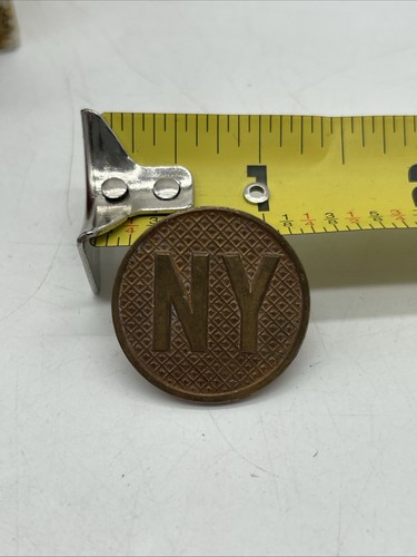 U.S. Military New York National Guard Type 2 Collar Disk “NY” Brass Screw Back