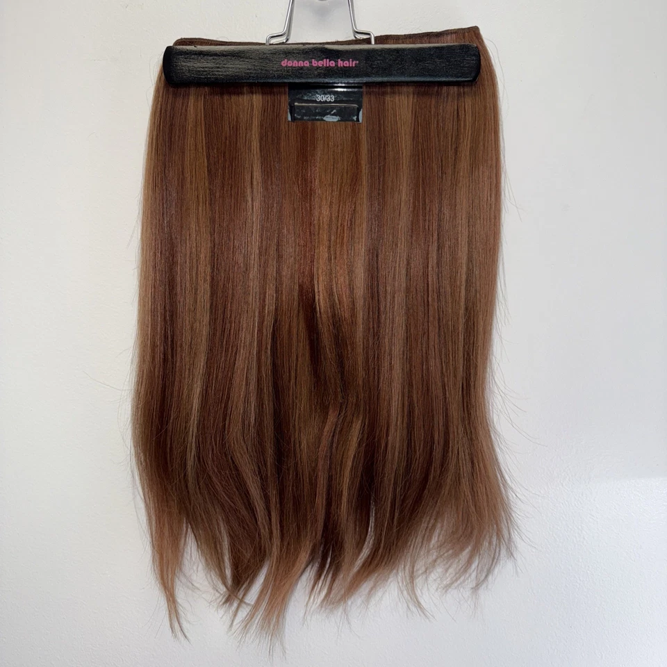 Donna Bella 20" Deluxe Premium Halo Recto | Castaño Oscuro Castaño Rojizo #30/33 NUEVO Foto 2 de 4