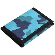 Kids Boys RFID Wallet with Magic Sticker, Teen Camo Nylon Wallet for Camo blue