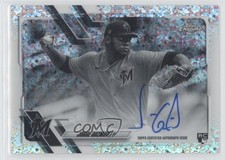2021 Chrome Rookie Black and White Mini-Diamond Refractor Jorge Guzman Auto 5h0