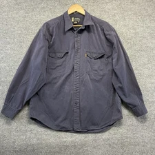 Eddie Bauer Shirt Men Large Blue Elkhorn Legend Button Up Long Sleeve