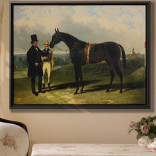 Vintage Horse Portrait Oil Painting Canvas Print Equestrian Wall Art Decor