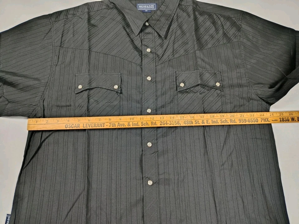 Рубашка мужская Renegade XXL вестерн жемчуг застежка короткий рукав на пуговицах музыкант  - Изображение 4 из 4