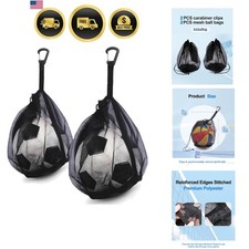 2Pcs Single Mesh Ball Bag for Basketball Soccer Volleyball, Lightweight Net...