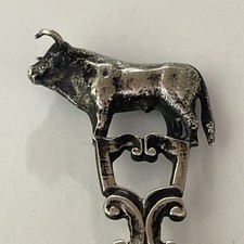 Bull Silver 915 Vintage Souvenir Spoon Collectible
