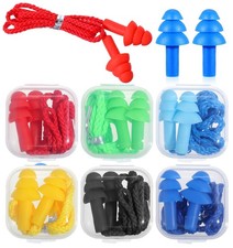 6 Pairs Ear Plugs for Swimming, Soft Silicone Swimming Ear Plugs Noise