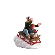 Lemax Figurines -  Sledding With Gramps