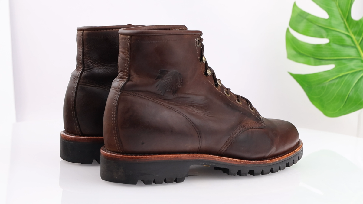 Chippewa Mens Apache Work Boots Size 10 D Brown Leather Vibram Lug