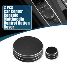 Console Multimedia Button Cover for Cadillac CT6 XT4 XT5 19 20 Black (Set of 2)