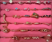 Fashion Jewelry Lots 30 Rings for Women Or Girls Golden And Silver Colored