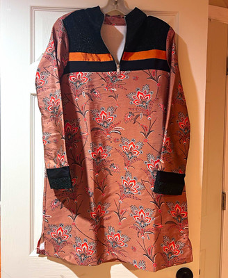 Anthropology Scotch & Soda Women's Floral Tunic S Multi-Color Polyester Zip Neck