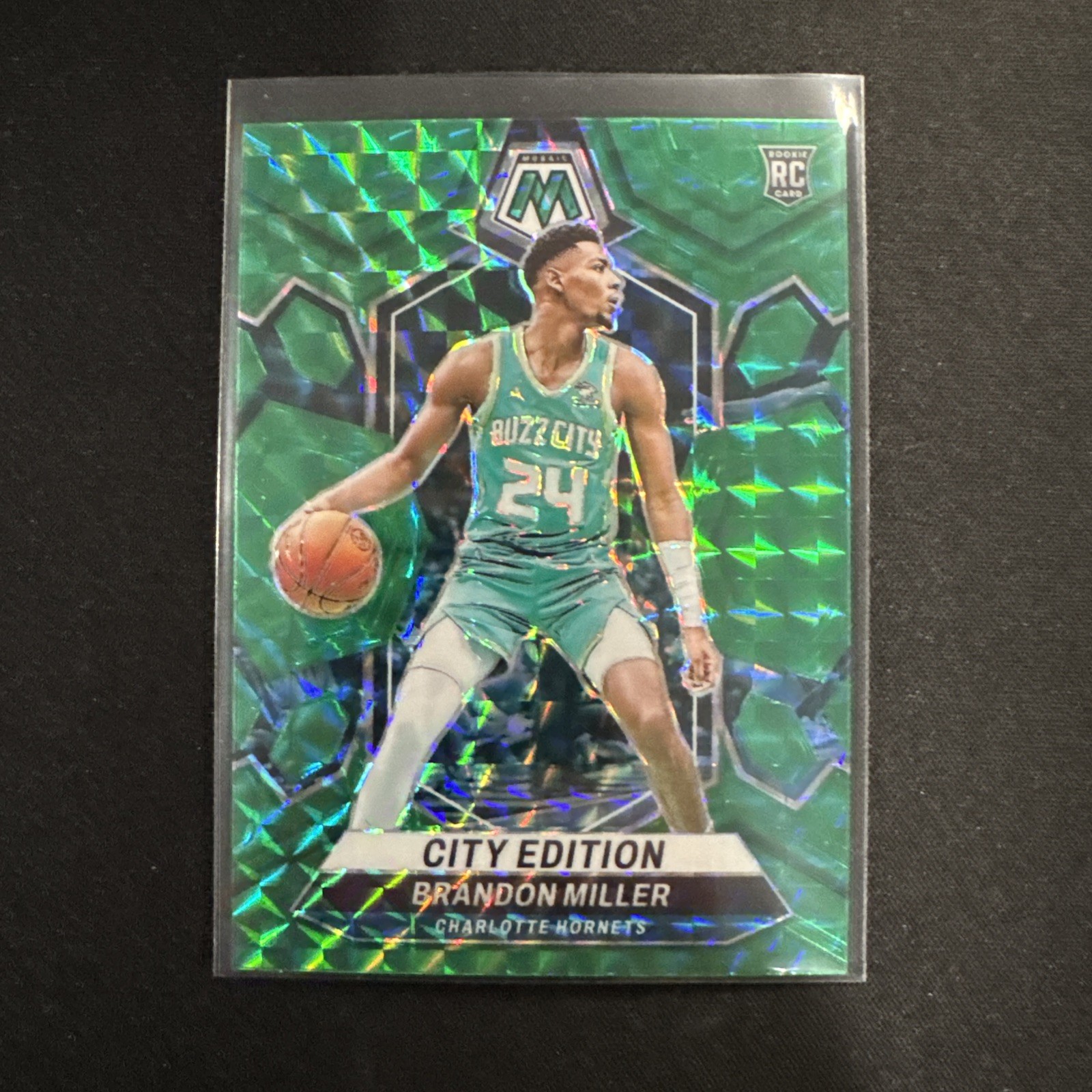 2023-24 Panini Mosaic Brandon Miller City Edition Rookie Green Mosaic Prizm