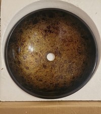 Bathroom  sink Wash Bowl Sink Modern Round Tempered Glass  Basin With Tab 