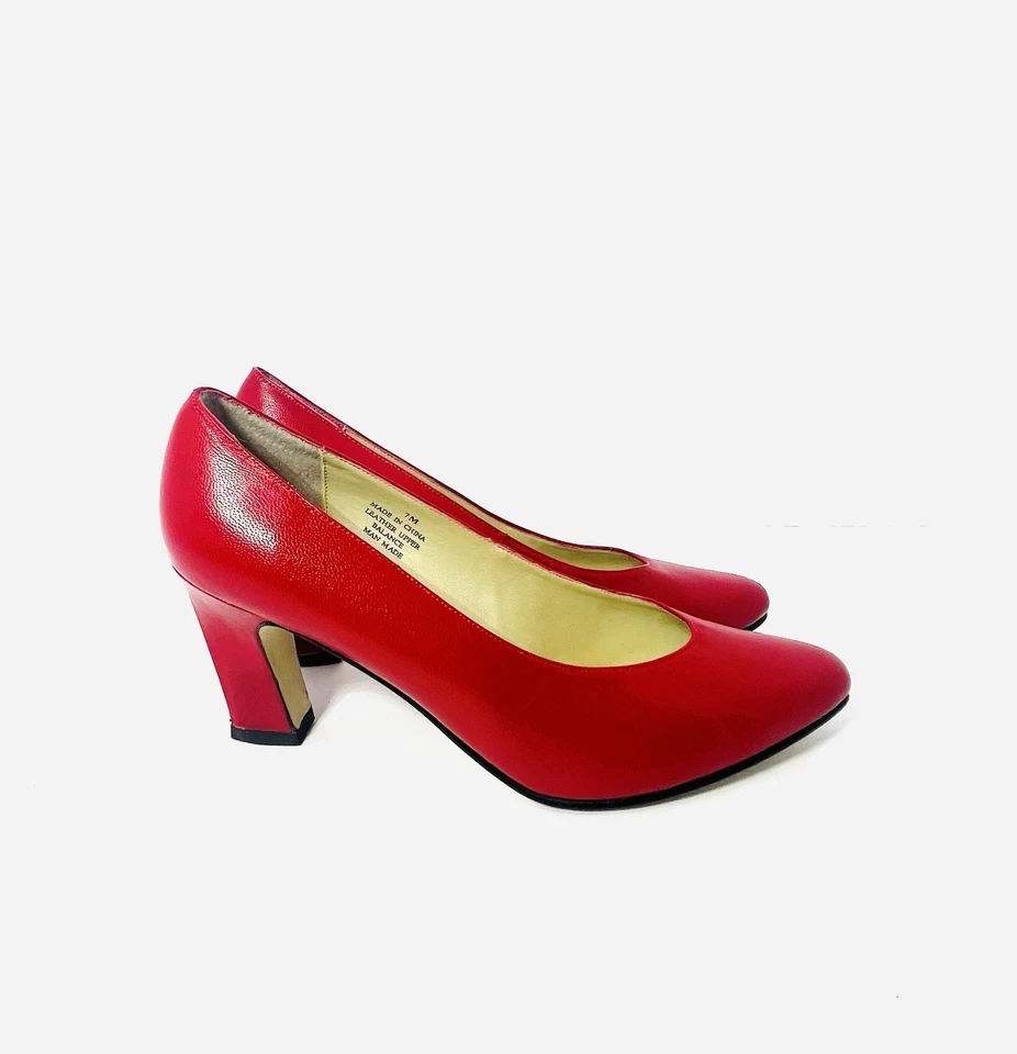 Andrew Gellar Vintage Rojo Tacones Altos Talla 7m Foto 3 de 4