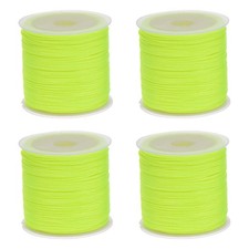 4 Rolls Nylon String Cord 45 Yards 0.8mm Nylon Cord Beading, Fluorescent Yellow