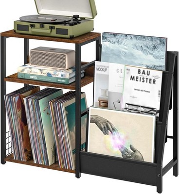 Record Player Stand W/ Vinyl Storage 3 Tier Turntable Stand Display Shelf