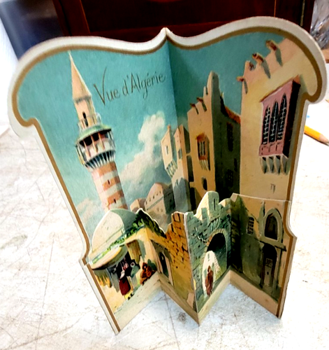 1800s Victorian Trade Card Au Bon Marche Paris French Market-POP UP CARD-ALGERIE - Picture 3 of 3