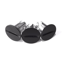 Black Slotted Head Qtr Turn DZUS Button Fasteners - 450 Flat 10pk