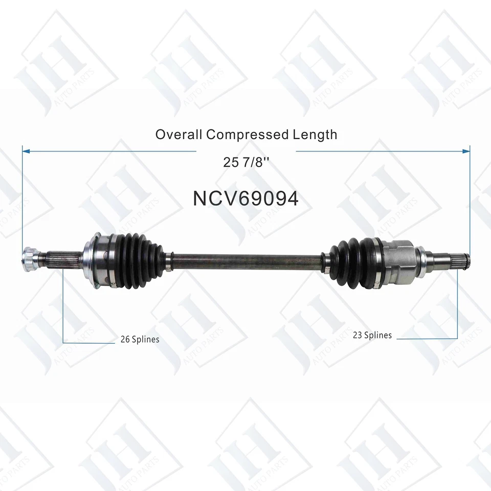 OE Front Pair Left Right CV Axle Shaft Set For 2015-18 Toyota Yaris L4 1.5L FWD - Image 3 of 4
