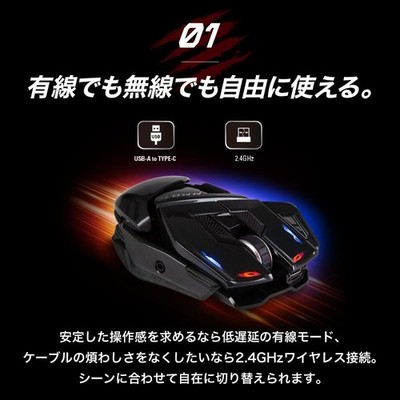 Mad Catz M.M.O. 7+ Gaming Mouse 21Buttons Wired Wireless
