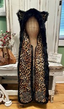 SpiritHoods Black Kitty Cat Leopard Jaguar Animal Print Rave Jungle Safari Zoo 